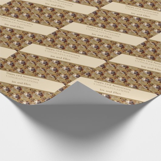 Papier Cadeau Vingt-troisième anniversaire Mariage, Topaz, (Coin)