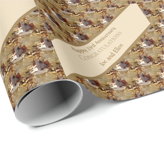 Papier Cadeau Vingt-troisième anniversaire Mariage, Topaz, (Coin rond)