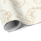 Papier Cadeau Vins citrouilles Automne Automne Automne Thanksgiv (Coin rond)