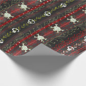 Papier Cadeau Vins O' Death Samhain Halloween Crâne de Noël (Coin)