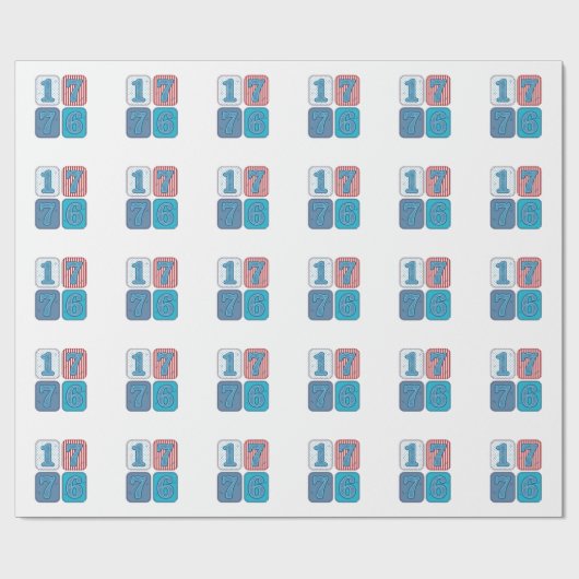 Papier Cadeau Vintage 1776 Patchwork Patriotique (Plat)