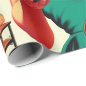 Papier Cadeau Vintage 1950 Seamless Motif (Coin rond)