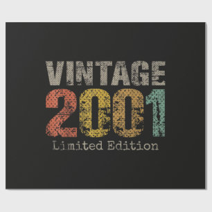 Papier Cadeau Vintage 2001 Texte Cadeau 25e Anniversaire Hommes