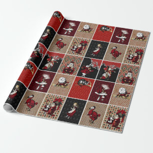 Papier Cadeau Vintage Alice au pays des merveilles Collage Cadea