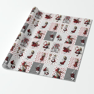 Papier Cadeau Vintage Alice au pays des merveilles Collage Cadea