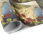 Papier Cadeau Vintage Amalfi Italie Publicité européenne de voya (Coin rond)