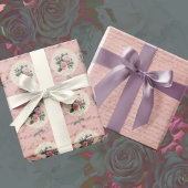 Papier Cadeau Vintage Antique Lettres Faded Pink