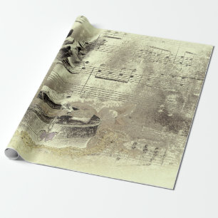 Papier Cadeau Vintage antiquité Sepia Beige Black Sheet