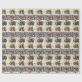 Papier Cadeau Vintage Automobile Père Noël Noël (Plat)