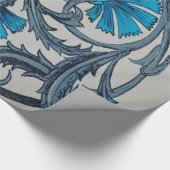 Papier Cadeau vintage bleu antique fleurs artisanat rustique (Coin)