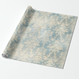 Papier Cadeau Vintage bleu Dusty Damask