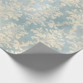 Papier Cadeau Vintage bleu Dusty Damask (Coin)