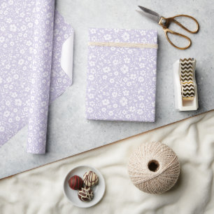 Papier Cadeau Vintage Bloom Neutre - Lavande Poussiéreuse