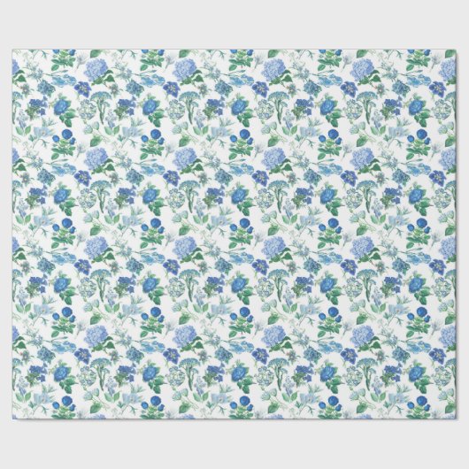 Papier Cadeau Vintage Blue Flowers (Couture)