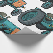 Papier Cadeau Vintage Blue Tracteur (Coin)