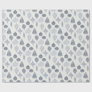 Papier Cadeau Vintage Blue + White Ornament
