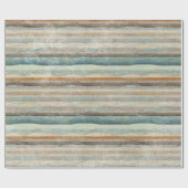 Papier Cadeau Vintage Bohemian Textured Stripe Patterned (Plat)
