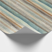Papier Cadeau Vintage Bohemian Textured Stripe Patterned (Coin)