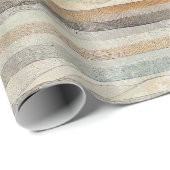 Papier Cadeau Vintage Bohemian Textured Stripe Patterned (Coin rond)