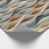 Papier Cadeau Vintage Bohemian Textured Wave Stripe Patterned (Coin)