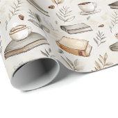 Papier Cadeau Vintage Book Lovers Design (Coin rond)