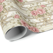 Papier Cadeau Vintage Bouquet (Coin rond)
