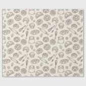 Papier Cadeau Vintage Breakfast Bakery Seamless Pattern (Plat)