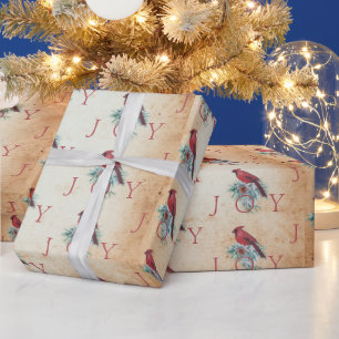 Papier Cadeau Vintage cardinal sur mesure Noël