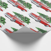 Papier Cadeau Vintage Chevy avec Noël Tree Holiday (Coin)