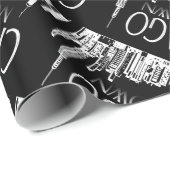 Papier cadeau Vintage Chicago My Town (Coin rond)