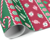 Papier Cadeau Vintage Christmas Candies (Coin rond)