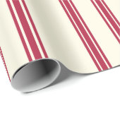 Papier Cadeau Vintage Christmas Candy Cane Wrapping Paper (Coin rond)