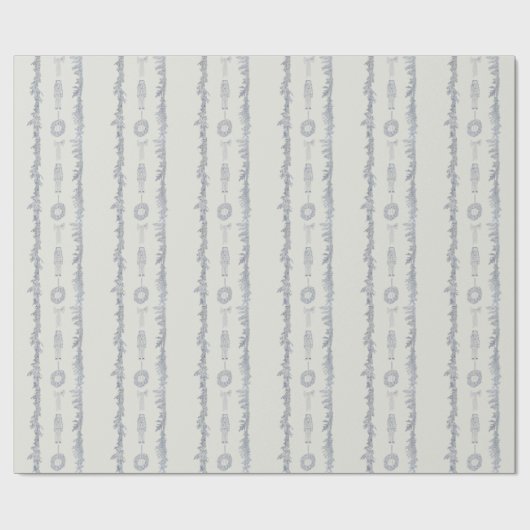Papier Cadeau Vintage Christmas Garland Nutcracker Stripe (Plat)