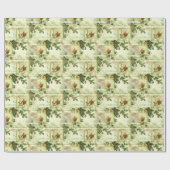 Papier Cadeau Vintage Christmas Holly et Birds (Plat)