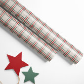Papier Cadeau Vintage Christmas Plaid Wrapping Paper - Beige