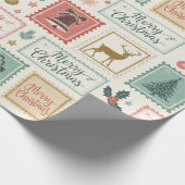 Papier Cadeau Vintage Christmas Postage Pattern (Coin)