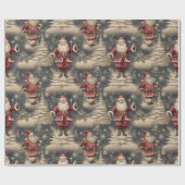 Papier Cadeau Vintage Christmas Santa (Plat)