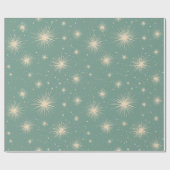 Papier Cadeau Vintage Christmas Starbursts Soft Blue (Plat)
