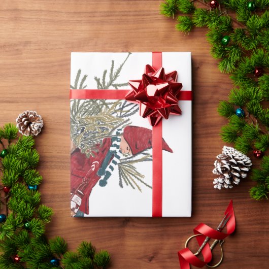 Papier Cadeau Vintage Christmas Tree Carrier Wrapping Paper (Cadeau de vacances)