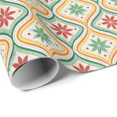 Papier Cadeau Vintage Classic Christmas Holiday Pattern (Coin rond)