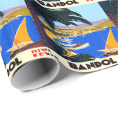 Papier Cadeau Vintage Côte d'Azur (Coin rond)