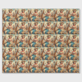 Papier Cadeau Vintage Cowgirl (Plat)