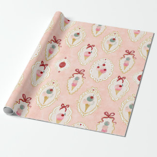 Papier Cadeau Vintage crème glacée délice Motif