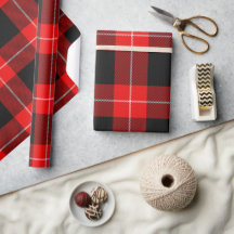 Vintage Cunningham Clan Tartan rouge noir