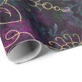 Papier Cadeau Vintage Damas florales (Coin rond)