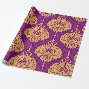Papier Cadeau Vintage damask ornamental seamless pattern