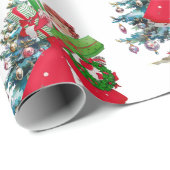 Papier Cadeau vintage de Noël 1950 (Coin rond)