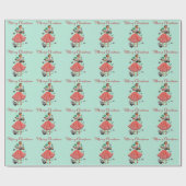 Papier Cadeau vintage de Noël 1950 (Plat)