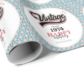 Papier Cadeau Vintage depuis - 1974 (Coin rond)