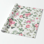 Papier Cadeau Vintage floral (Déroulé)